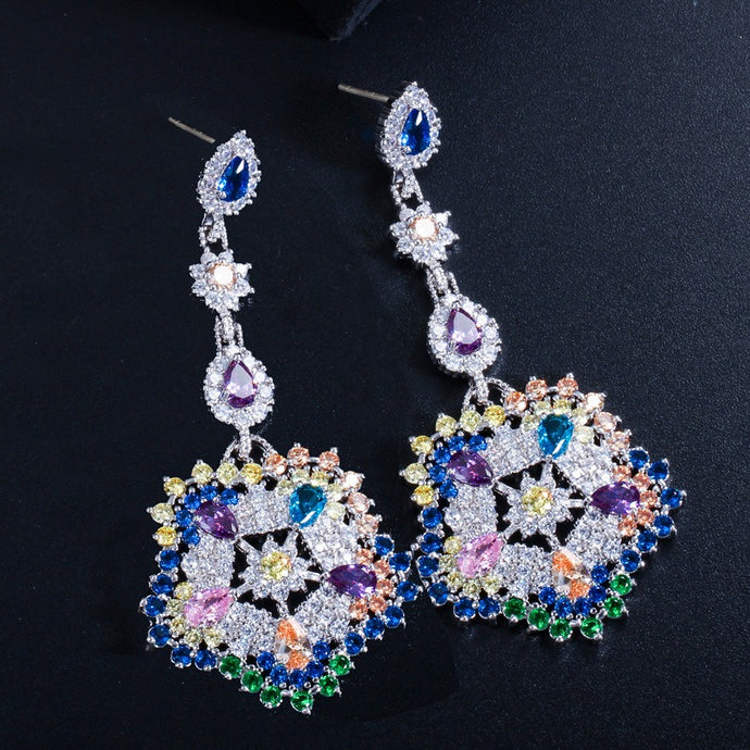 Tassel earrings, bride's noble zircon earring accessories