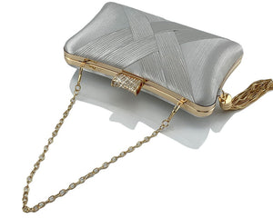 Tassel Metal Woven Diamond Handbag