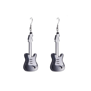 Acrylic classical electric guitar earrings style European and American retro Renaissance personalized hip-hop earrings